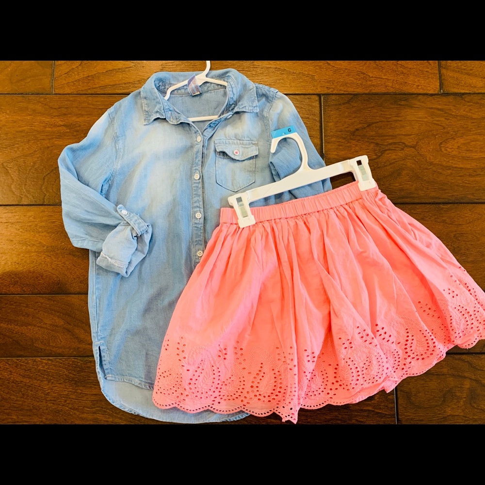 Gap Kids Pink Eyelet Skirt Size 10